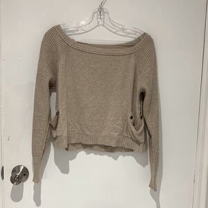 Off shoulder knitted sweater